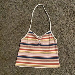Was a plain tank top made cropped and sewed neck